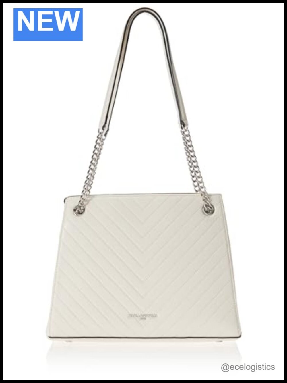 Karl Lagerfeld Charlotte Chain Tote Leather Satchel Handbag